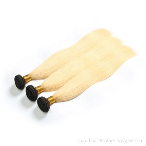 Raw Virgin Brazilian 613 Blond Human Hair Weaving Bundle Extension for Women Weave Remy Ombre Black Blonde Straight